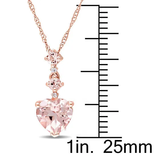JMS always Necklaces Original AMOUR Heartcut Morganite and Diamond Accent Tiered Dangle Necklace In 14K Rose Gold JMS always Necklaces Original AMOUR Heartcut Morganite and Diamond Accent Tiered Dangle Necklace In 14K Rose Gold