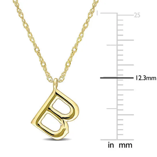 JMS always Necklaces Original Amour Intial B Pendant with Chain in 14k Yellow Gold JMS always Necklaces Original Amour Intial B Pendant with Chain in 14k Yellow Gold