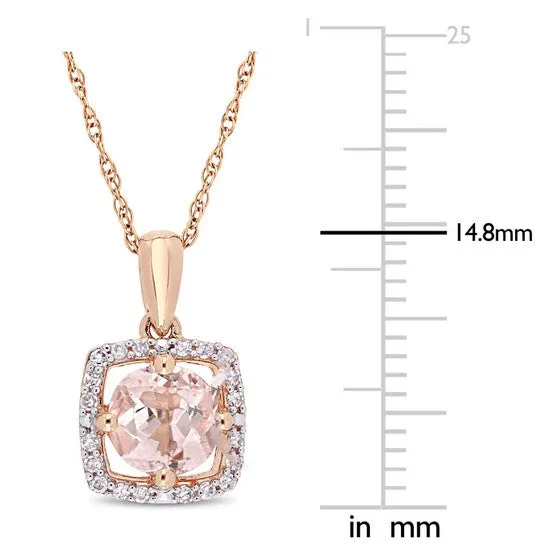 JMS always Necklaces Original AMOUR Morganite and 110 CT TW Diamond Floating Halo Necklace In 10K Rose Gold JMS always Necklaces Original AMOUR Morganite and 110 CT TW Diamond Floating Halo Necklace In 10K Rose Gold