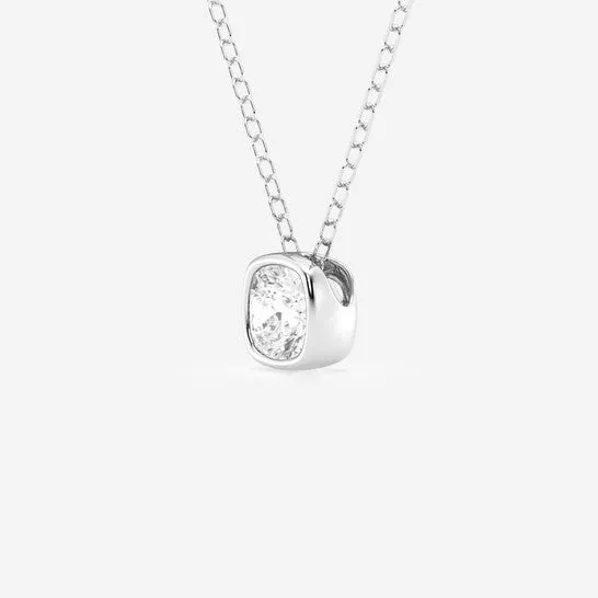 JMS always Necklaces Original Brilliant Diamond 050 cttw 14KT White Gold Bezel Setting CushionCut Lab Grown Diamond Pendant Necklace for WomenVS2 JMS always Necklaces Original Brilliant Diamond 050 cttw 14KT White Gold Bezel Setting CushionCut Lab Grown Diamond Pendant Necklace for WomenVS2