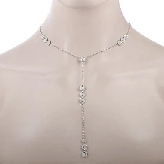 JMS always Necklaces Original LB Exclusive 18K White Gold Round Diamond Pave Long Pendant Necklace JMS always Necklaces Original LB Exclusive 18K White Gold Round Diamond Pave Long Pendant Necklace