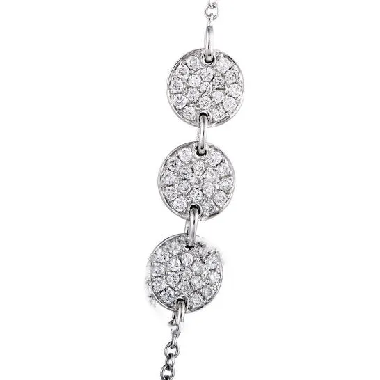 JMS always Necklaces Original LB Exclusive 18K White Gold Round Diamond Pave Long Pendant Necklace JMS always Necklaces Original LB Exclusive 18K White Gold Round Diamond Pave Long Pendant Necklace