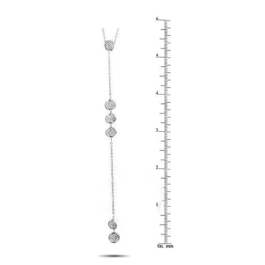 JMS always Necklaces Original LB Exclusive 18K White Gold Round Diamond Pave Long Pendant Necklace JMS always Necklaces Original LB Exclusive 18K White Gold Round Diamond Pave Long Pendant Necklace