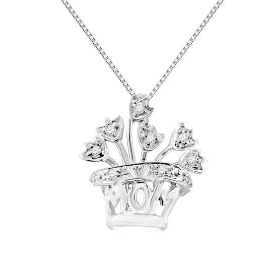 JMS always Necklaces Original maulijewels 010 Carat Natural Diamond Mom Pendant For Woman Crafted In 10k Rose White Yellow Gold With 18 Sterling Silver Box Chain JMS always Necklaces Original maulijewels 010 Carat Natural Diamond Mom Pendant For Woman Crafted In 10k Rose White Yellow Gold With 18 Sterling Silver Box Chain
