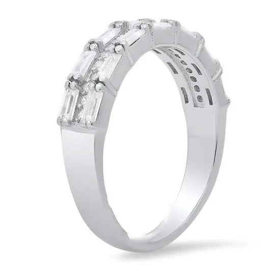 JMS always Original Kylie Harper Sterling Silver Baguettecut Cubic Zirconia CZ Band Ring Rings JMS always Original Kylie Harper Sterling Silver Baguettecut Cubic Zirconia CZ Band Ring Rings