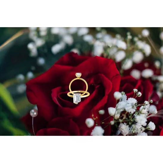 JMS always Original Maulijewels 205 Carat Emerald Cut Moissanite Natural Diamond Womens Engagement Rings In 10K Yellow Gold Earrings JMS always Original Maulijewels 205 Carat Emerald Cut Moissanite Natural Diamond Womens Engagement Rings In 10K Yellow Gold Earrings