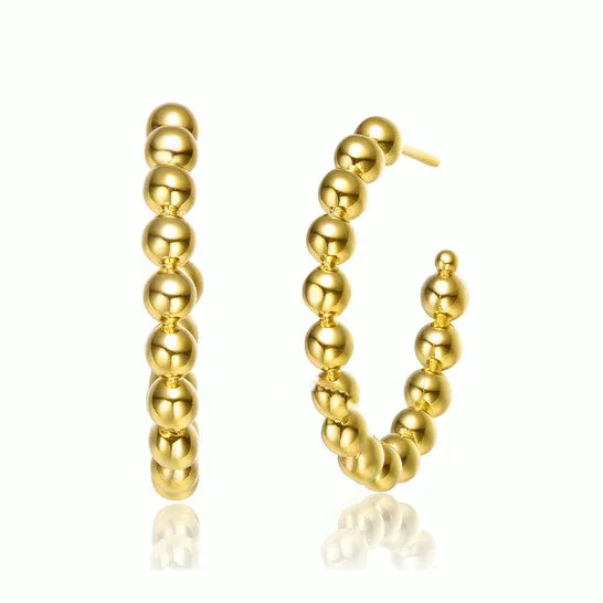 JMS always Original Rachel Glauber 14k Gold Plated Bead Open Hoop Earrings Earrings JMS always Original Rachel Glauber 14k Gold Plated Bead Open Hoop Earrings Earrings