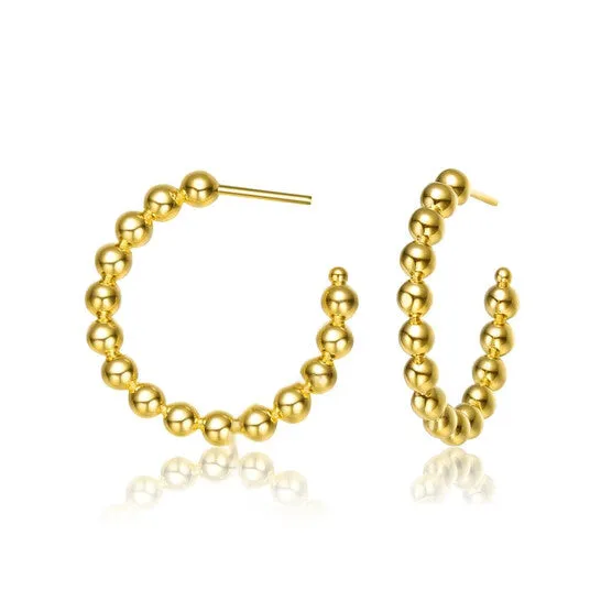 JMS always Original Rachel Glauber 14k Gold Plated Bead Open Hoop Earrings Earrings JMS always Original Rachel Glauber 14k Gold Plated Bead Open Hoop Earrings Earrings
