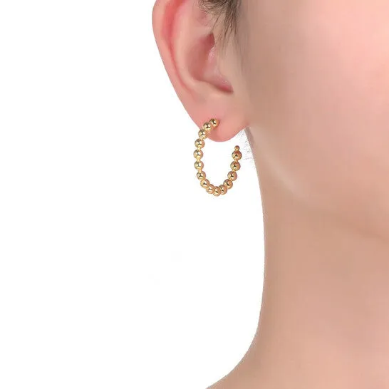 JMS always Original Rachel Glauber 14k Gold Plated Bead Open Hoop Earrings Earrings JMS always Original Rachel Glauber 14k Gold Plated Bead Open Hoop Earrings Earrings