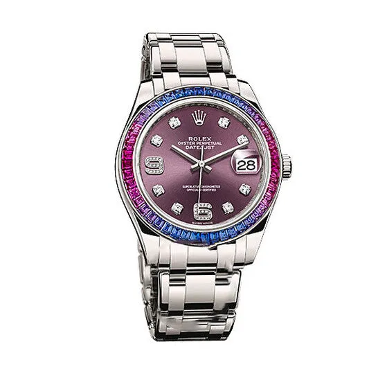 JMS always PreStyled Sets Original Rolex Datejust Red Grape Diamond Dial 18K White Gold Automatic Mens Watch 86349PUDPM JMS always PreStyled Sets Original Rolex Datejust Red Grape Diamond Dial 18K White Gold Automatic Mens Watch 86349PUDPM