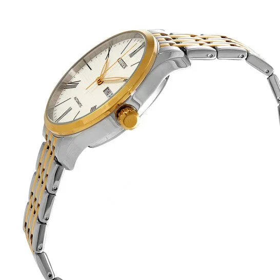 JMS always Rings Original Citizen Automatic White Dial Twotone Mens Watch NH835458A JMS always Rings Original Citizen Automatic White Dial Twotone Mens Watch NH835458A