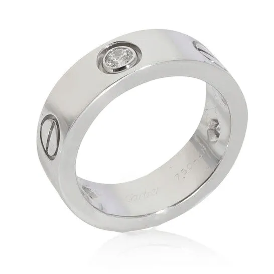 JMS always Rings Original PreOwned Cartier Love Diamond Ring in 18K White Gold 022 CTW JMS always Rings Original PreOwned Cartier Love Diamond Ring in 18K White Gold 022 CTW