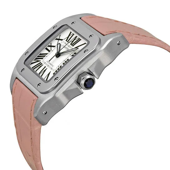 JMS always Watches Original Cartier Santos 100 Silver Dial Ladies Watch W20126X8