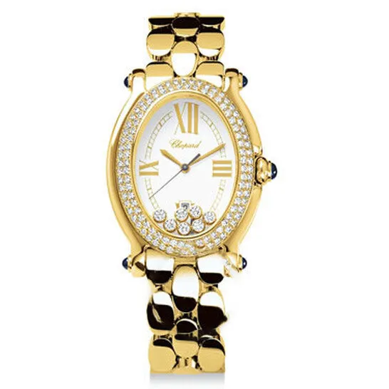 JMS always Watches Original Chopard Happy Sport Oval White Diamond Dial Yellow Gold Ladies Watch 2770790002 JMS always Watches Original Chopard Happy Sport Oval White Diamond Dial Yellow Gold Ladies Watch 2770790002