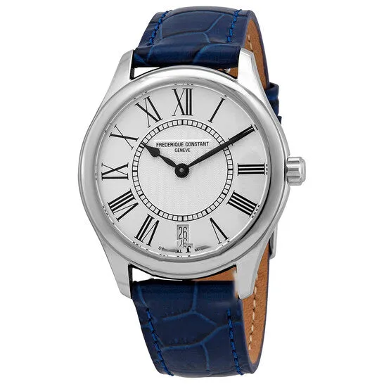 JMS always Watches Original Frederique Constant Classics Silver Dial Blue Leather Ladies Watch FC220MS3B6 JMS always Watches Original Frederique Constant Classics Silver Dial Blue Leather Ladies Watch FC220MS3B6