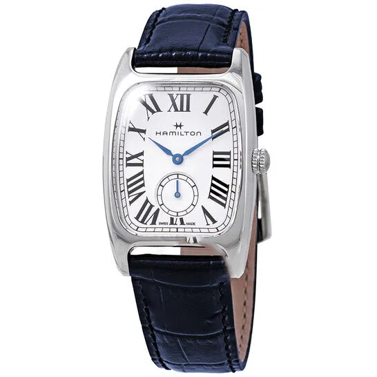 JMS always Watches Original Hamilton Boulton L Silver Dial Blue leather Ladies Watch H13421611