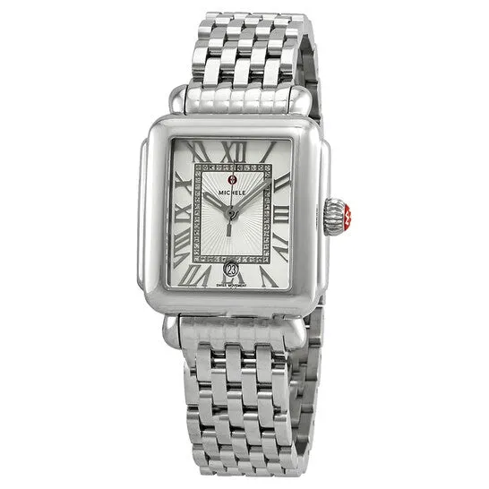 JMS always Watches Original Michele Deco Madison Silver Sunray Diamond Ladies Watch MWW06T000141 JMS always Watches Original Michele Deco Madison Silver Sunray Diamond Ladies Watch MWW06T000141