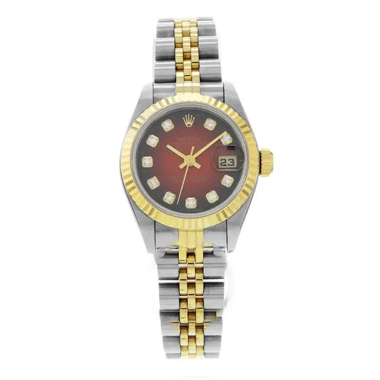 JMS always Watches Original Preowned Rolex LadyDatejust Automatic Chronometer Diamond Red Dial Ladies Watch 69173 JMS always Watches Original Preowned Rolex LadyDatejust Automatic Chronometer Diamond Red Dial Ladies Watch 69173