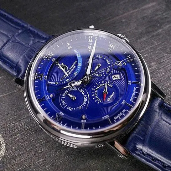 JMS always Watches Original Waldhoff Multimatic Blue Dial Blue Leather Mens Watch 03B JMS always Watches Original Waldhoff Multimatic Blue Dial Blue Leather Mens Watch 03B