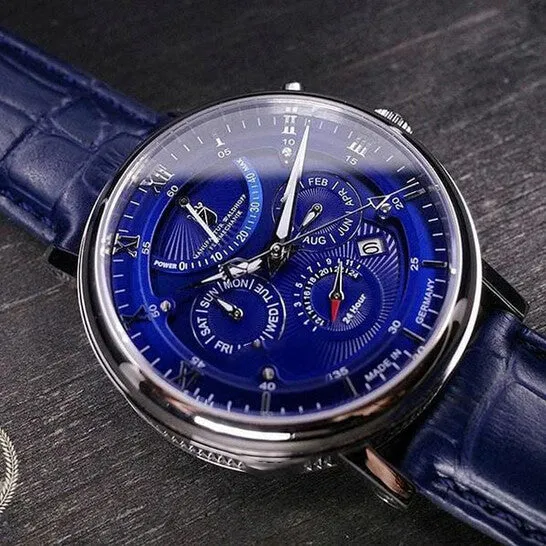 JMS always Watches Original Waldhoff Multimatic Blue Dial Blue Leather Mens Watch 03B JMS always Watches Original Waldhoff Multimatic Blue Dial Blue Leather Mens Watch 03B