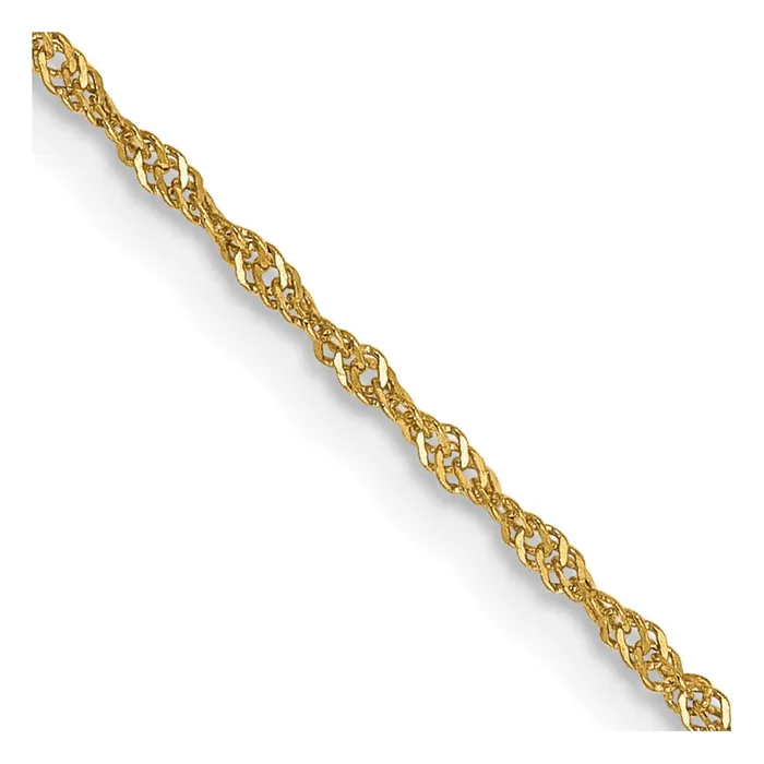 MDS Necklaces 14K Yellow Gold 16 inch 110mm Singapore with Spring Ring Clasp Chain Necklace MDS Necklaces 14K Yellow Gold 16 inch 110mm Singapore with Spring Ring Clasp Chain Necklace