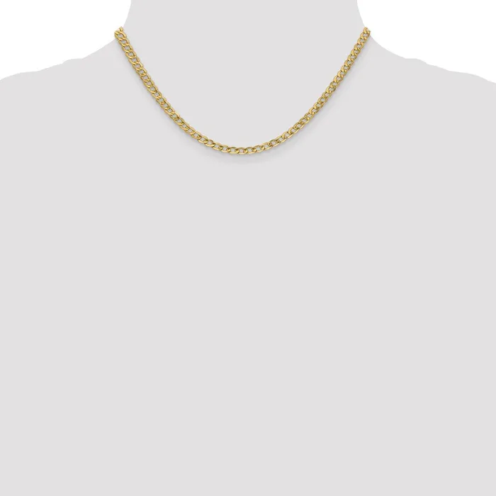 MDS Necklaces 14K Yellow Gold 16 inch 43mm SemiSolid Curb with Lobster Clasp Chain Necklace MDS Necklaces 14K Yellow Gold 16 inch 43mm SemiSolid Curb with Lobster Clasp Chain Necklace