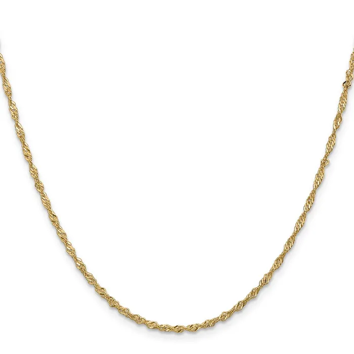 MDS Necklaces 14K Yellow Gold 18 inch 170mm Singapore with Lobster Clasp Chain Necklace MDS Necklaces 14K Yellow Gold 18 inch 170mm Singapore with Lobster Clasp Chain Necklace