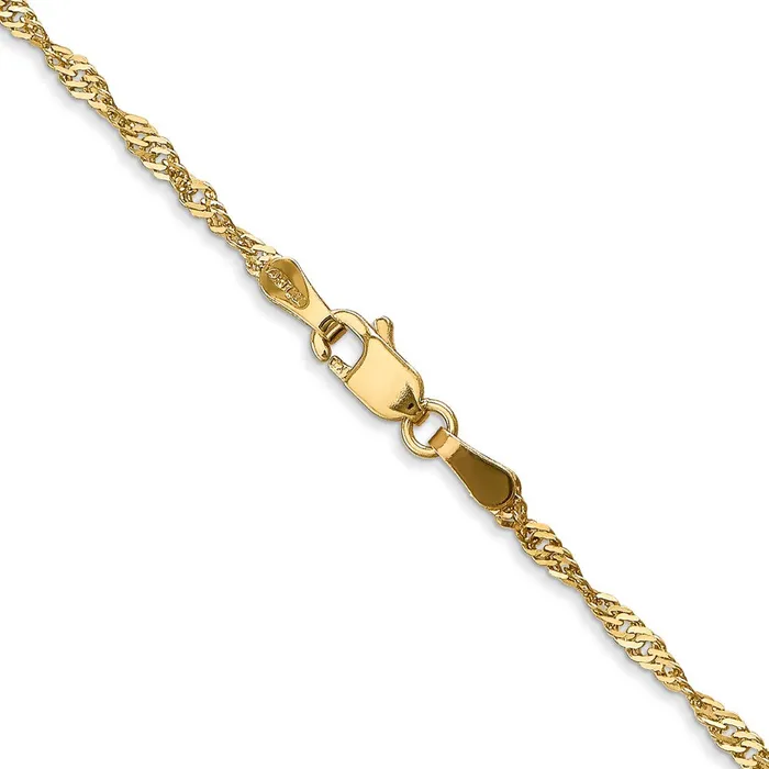 MDS Necklaces 14K Yellow Gold 18 inch 170mm Singapore with Lobster Clasp Chain Necklace MDS Necklaces 14K Yellow Gold 18 inch 170mm Singapore with Lobster Clasp Chain Necklace