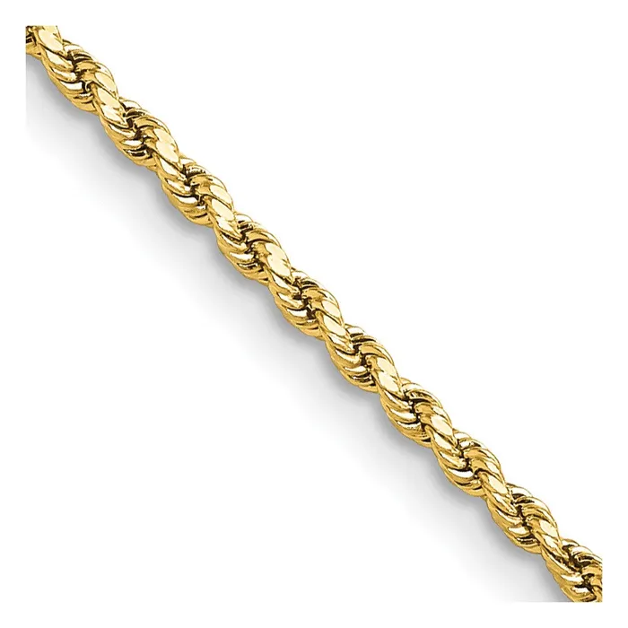 MDS Necklaces 14K Yellow Gold 18 inch 2mm Semi Solid Diamondcut Rope with Lobster Clasp Chain Necklace MDS Necklaces 14K Yellow Gold 18 inch 2mm Semi Solid Diamondcut Rope with Lobster Clasp Chain Necklace