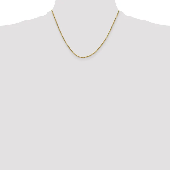 MDS Necklaces 14K Yellow Gold 18 inch 2mm Semi Solid Diamondcut Rope with Lobster Clasp Chain Necklace MDS Necklaces 14K Yellow Gold 18 inch 2mm Semi Solid Diamondcut Rope with Lobster Clasp Chain Necklace