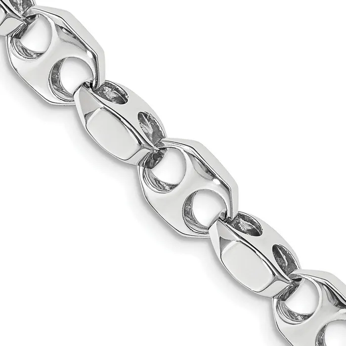 MDS Necklaces Solid 14K White Gold 24 inch 72mm Hand Polished Fancy Link with Fancy Lobster Clasp Chain Necklace MDS Necklaces Solid 14K White Gold 24 inch 72mm Hand Polished Fancy Link with Fancy Lobster Clasp Chain Necklace