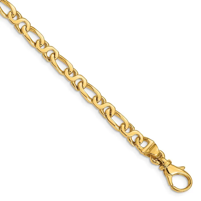 MDS Necklaces Solid 14K Yellow Gold 24 inch 48mm Hand Polished Fancy Link with Fancy Lobster Clasp Chain Necklace MDS Necklaces Solid 14K Yellow Gold 24 inch 48mm Hand Polished Fancy Link with Fancy Lobster Clasp Chain Necklace