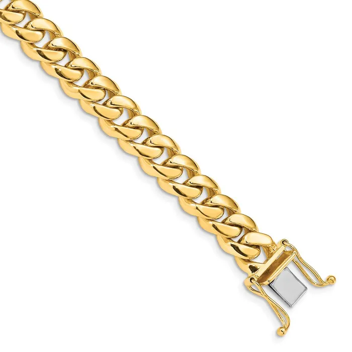 MDS Solid 14K Yellow Gold 22 inch 87mm Hand Polished Miami Cuban Link with Box Catch Clasp Chain Necklace Necklaces MDS Solid 14K Yellow Gold 22 inch 87mm Hand Polished Miami Cuban Link with Box Catch Clasp Chain Necklace Necklaces
