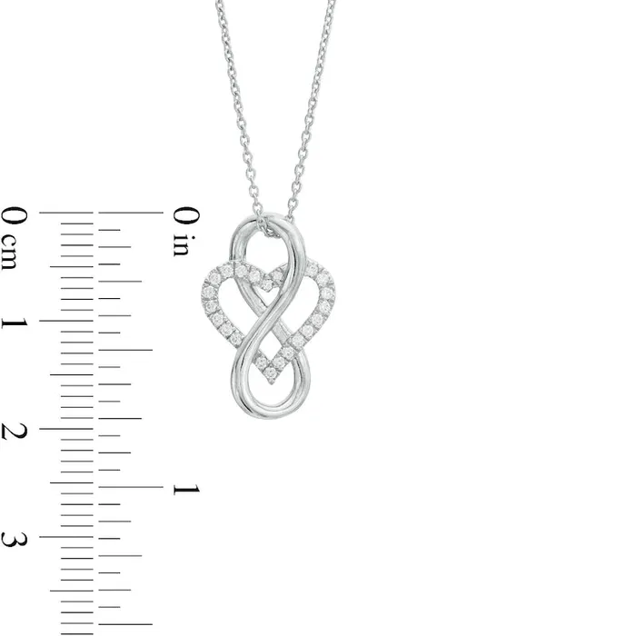 Necklaces 017 CT TW Natural Diamond Heart in Infinity Loop Necklace in Sterling Silver Goldia Necklaces 017 CT TW Natural Diamond Heart in Infinity Loop Necklace in Sterling Silver Goldia