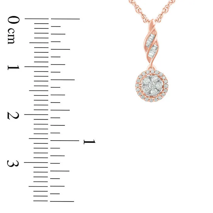 Necklaces 02 CT TW Composite Natural Diamond Frame Twist Pendant in 10K Rose Gold Goldia Necklaces 02 CT TW Composite Natural Diamond Frame Twist Pendant in 10K Rose Gold Goldia