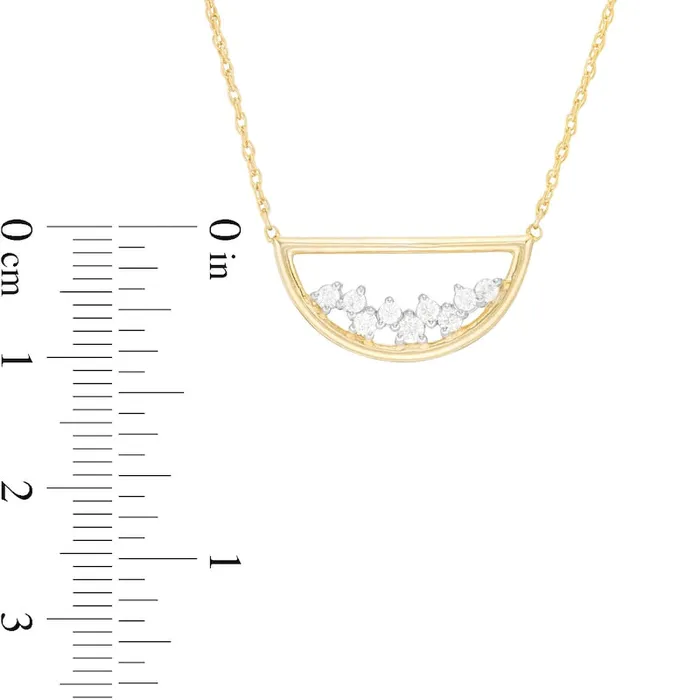 Necklaces 02 CT TW Natural Diamond Scatter Open Half Circle Necklace in 10K Yellow Gold Goldia Necklaces 02 CT TW Natural Diamond Scatter Open Half Circle Necklace in 10K Yellow Gold Goldia