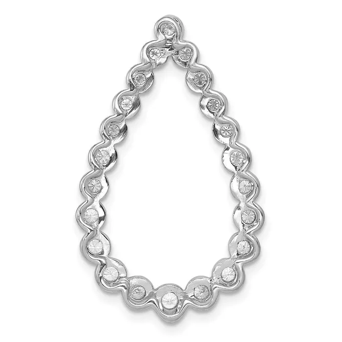 Necklaces 14k White Gold 12ct Real Diamond Teardrop Chain Slide Goldia