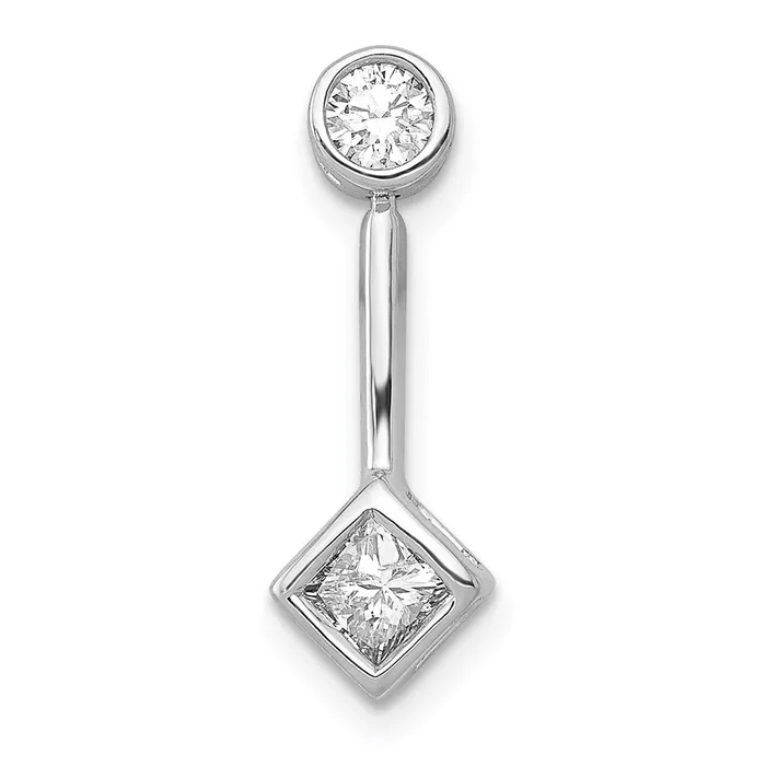 Necklaces 14k White Gold 14ct Real Diamond Chain Slide Pendant Goldia
