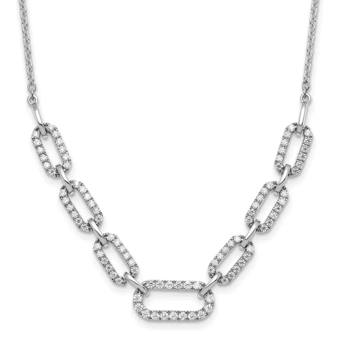 Necklaces 14k White Gold 1 Ct Lab Grown Diamond VSSI G 18 inch Fancy Link Necklace Goldia Necklaces 14k White Gold 1 Ct Lab Grown Diamond VSSI G 18 inch Fancy Link Necklace Goldia