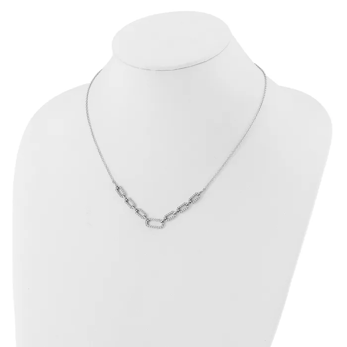 Necklaces 14k White Gold 1 Ct Lab Grown Diamond VSSI G 18 inch Fancy Link Necklace Goldia