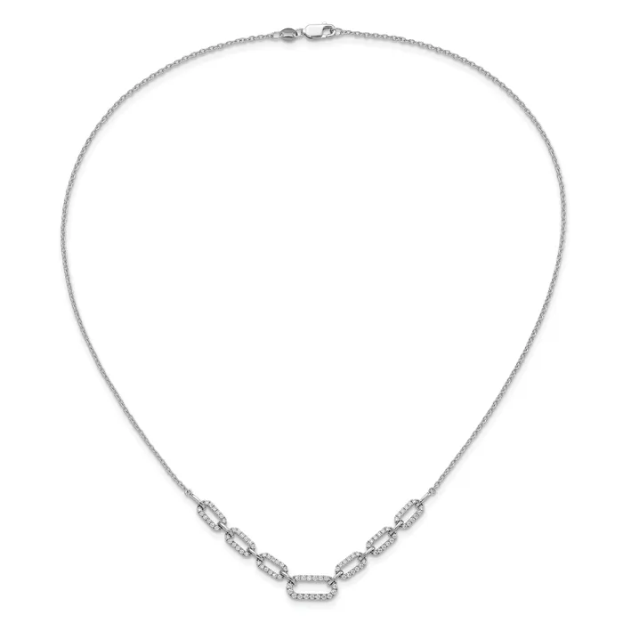 Necklaces 14k White Gold 1 Ct Lab Grown Diamond VSSI G 18 inch Fancy Link Necklace Goldia