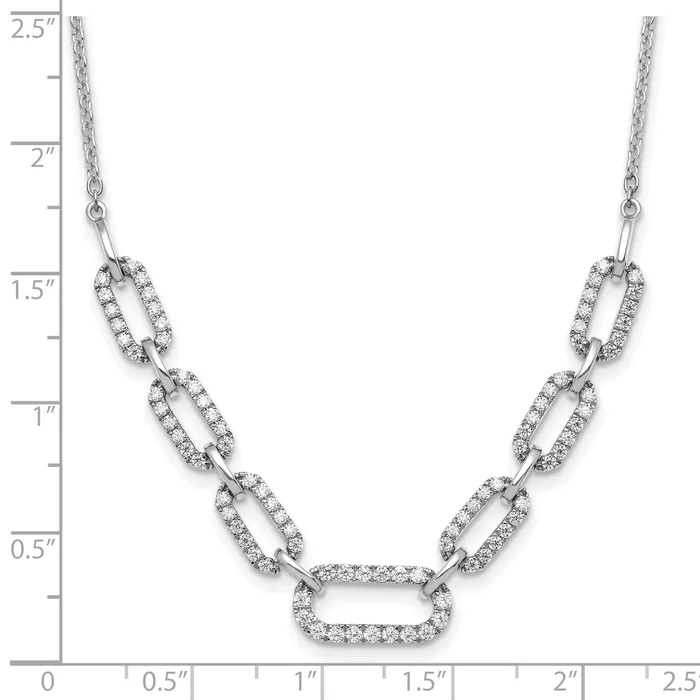 Necklaces 14k White Gold 1 Ct Lab Grown Diamond VSSI G 18 inch Fancy Link Necklace Goldia
