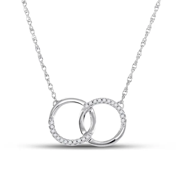 Necklaces 14k White Gold Diamond Interlocking Double Circle Pendant Necklace 110 Cttw gndatlanta Necklaces 14k White Gold Diamond Interlocking Double Circle Pendant Necklace 110 Cttw gndatlanta