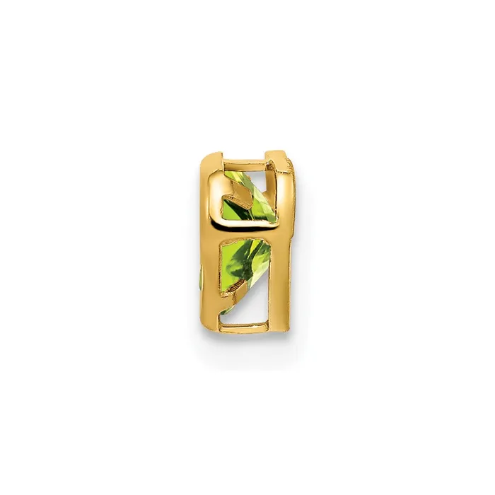 Necklaces 14K Yellow Gold 5mm Heart Peridot Bezel Pendant Goldia