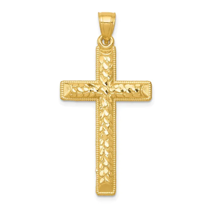 Necklaces 14k Yellow Gold Diamondcut Latin Cross Pendant Goldia
