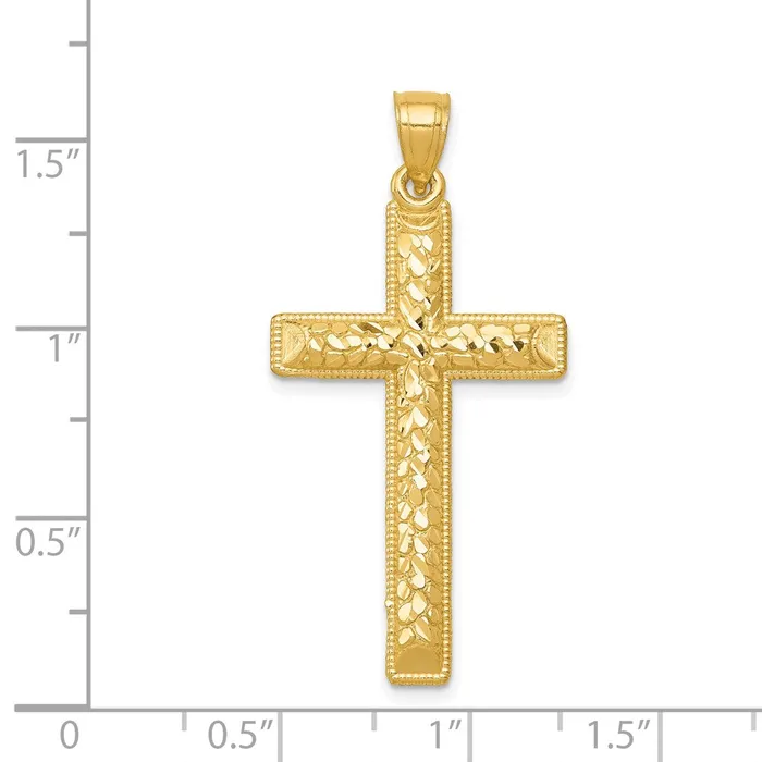 Necklaces 14k Yellow Gold Diamondcut Latin Cross Pendant Goldia