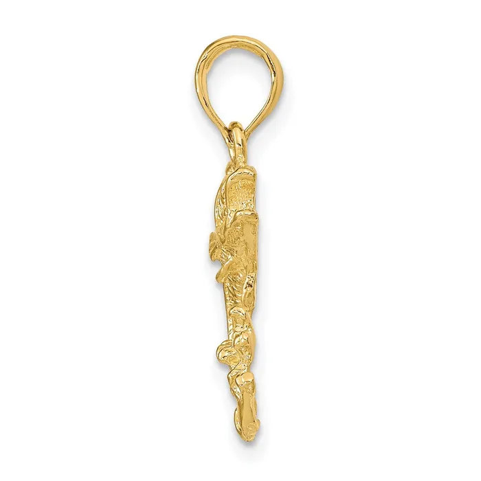 Necklaces 14k Yellow Gold Polished Bass Fish Pendant Goldia