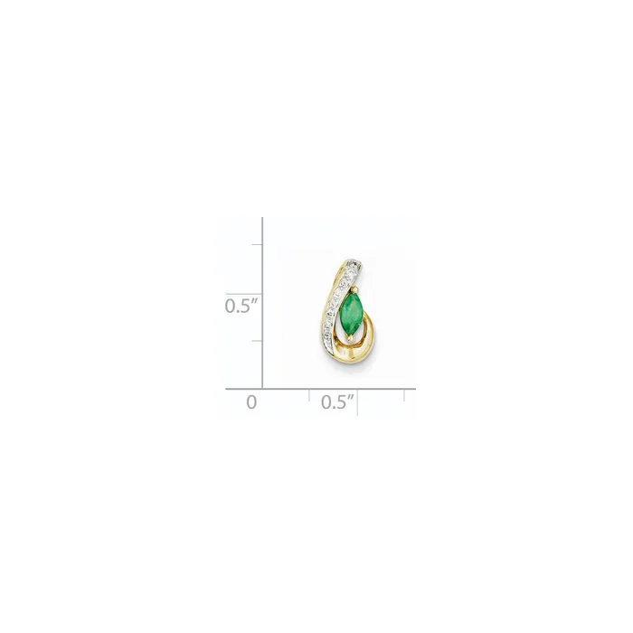 Necklaces 14K Yellow Gold Real Diamond u0026 Emerald Pendant Goldia