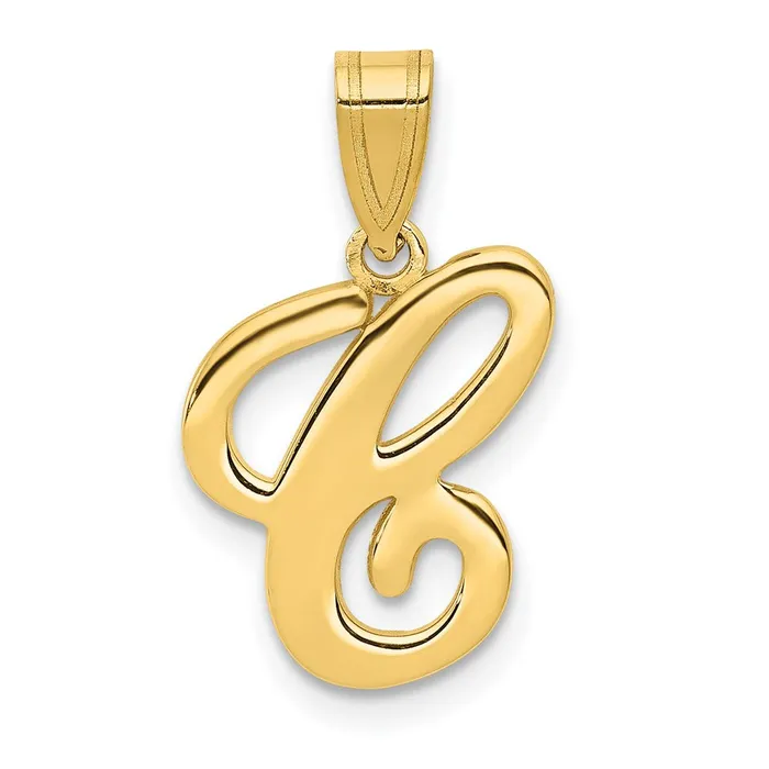 Necklaces 14k Yellow GoldY Script Letter C Initial Pendant Goldia