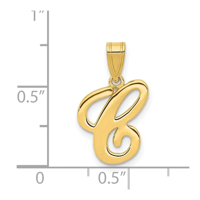 Necklaces 14k Yellow GoldY Script Letter C Initial Pendant Goldia